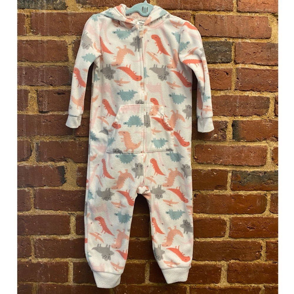 Carter’s fleece hooded zip-up jumpsuit 18m